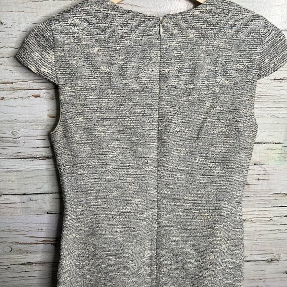 J. CREW Belted Dress Black  White Tweed gray size 0 - Picture 5 of 9